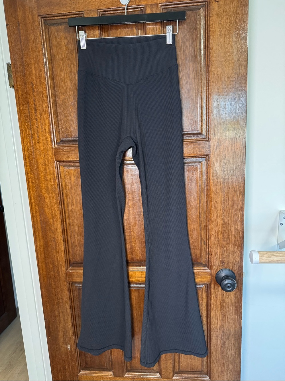 BuffBunny Black Flared Ribbed Yoga Pants